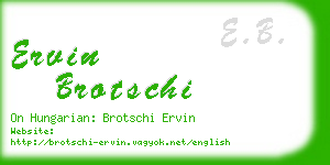 ervin brotschi business card